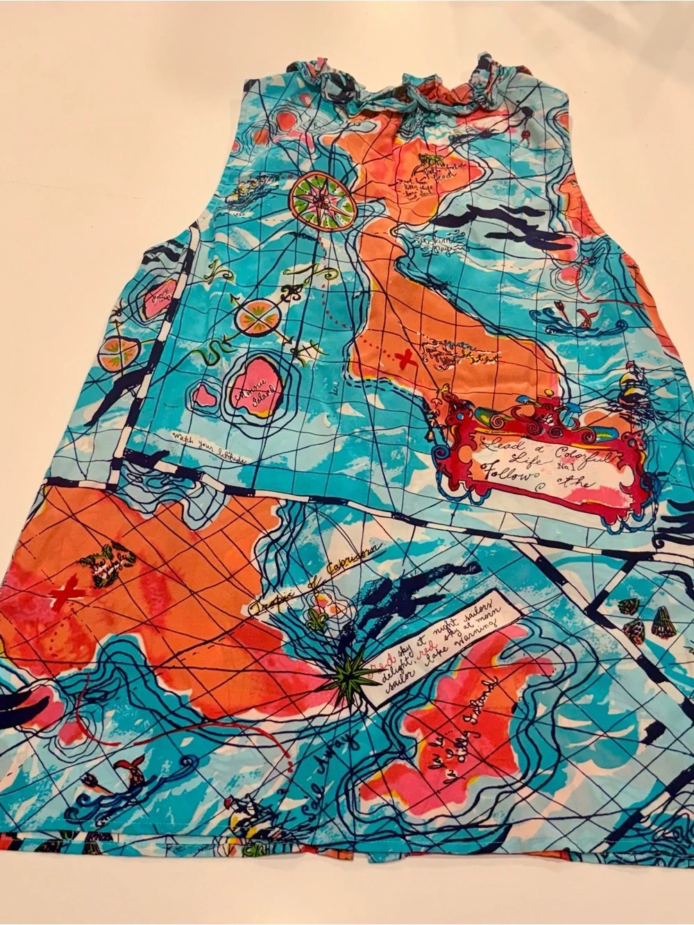 Lilly Pulitzer Blouse Medium x Marks The Spot Map Pink Lable Short Sleeve